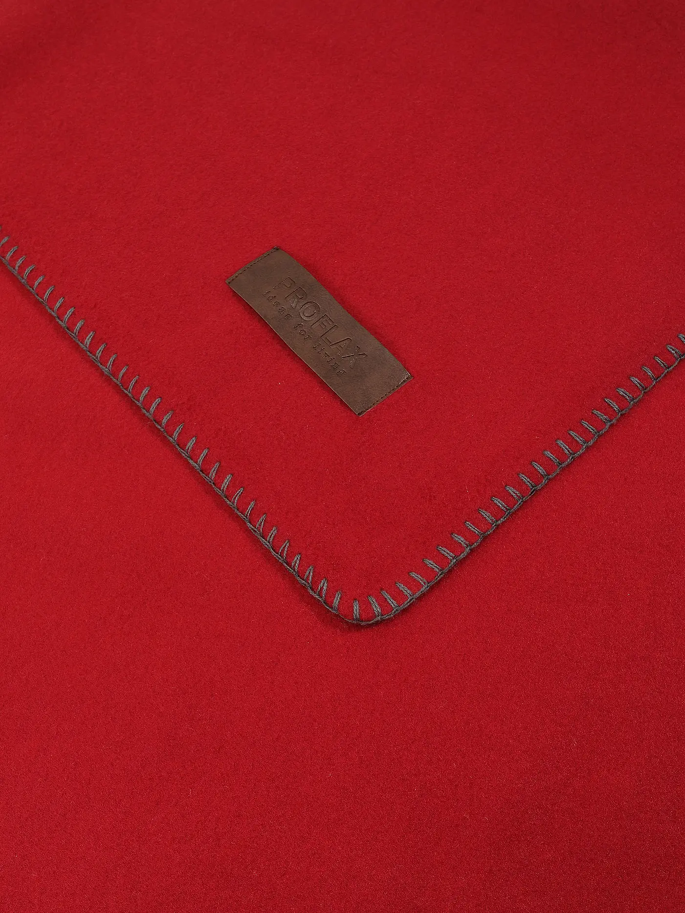 PROFLAX | Wohndecke - Plaid 160x200cm Secret Ecru | rot